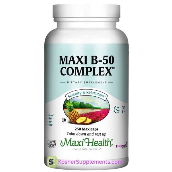 Maxi Health Maxi B 50 Complex capsules kosher vitamin B supplement
